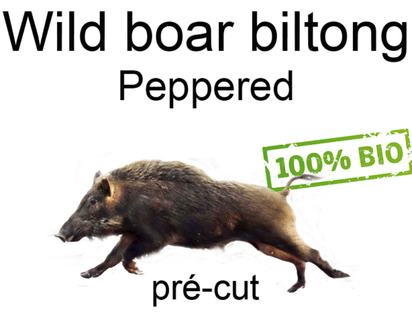 Wild zwijn biltong peppered 300 gram gesneden